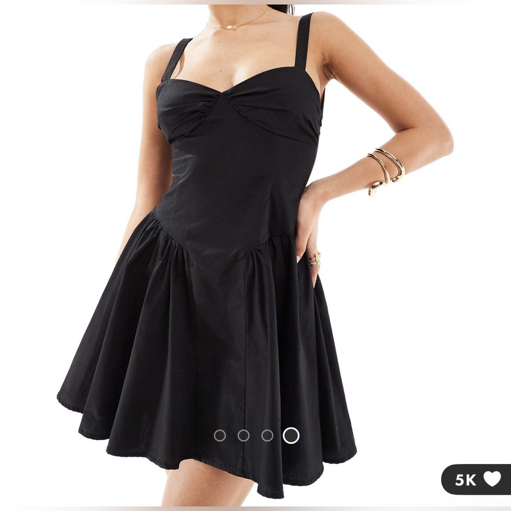 ASOS KAIIA NECKLINE SKATER MINI DRESS. US 4 - Picture 3 of 6